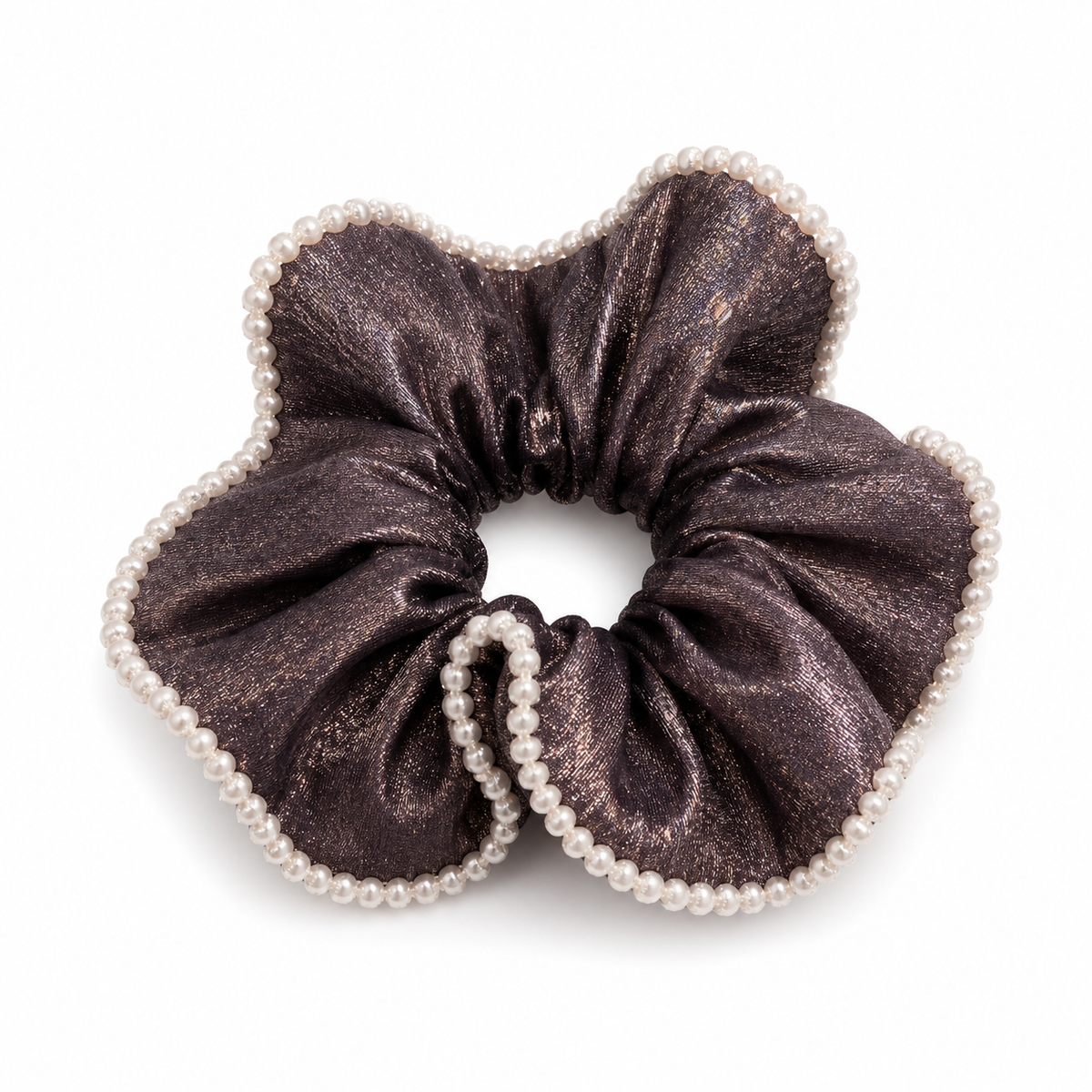 Pearl Trim Scrunchies Set