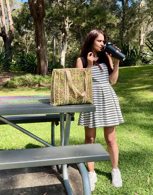 Australian Summer Floral Tote Bag - 16*16 inches