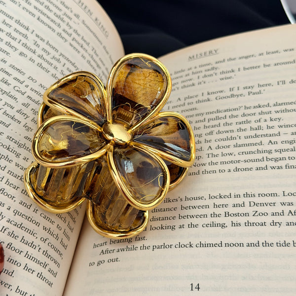 Golden Bloom Claw Clip