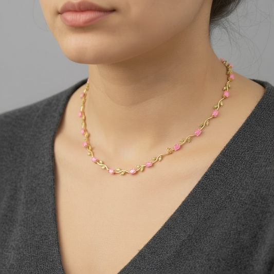 Golden Tulip Vine Necklace