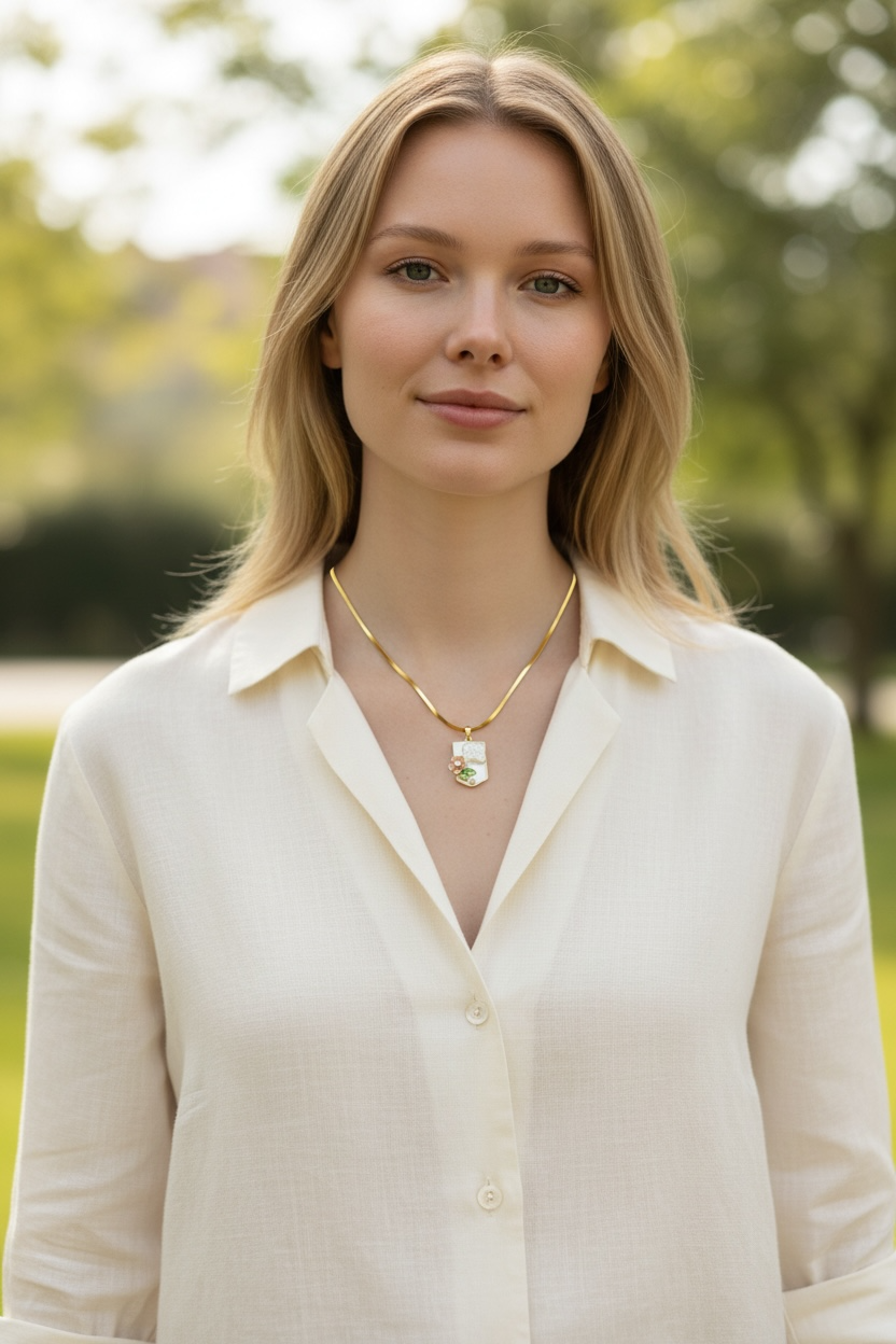 Floral Charm Pendant Necklace
